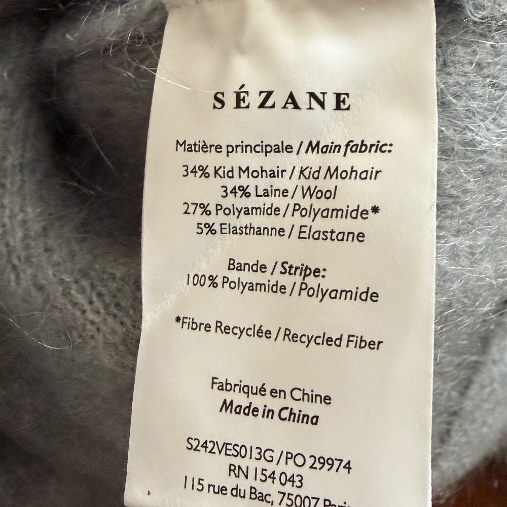 Sezane Eddy Jacket | Grey | Size Large - Picture 13 of 13